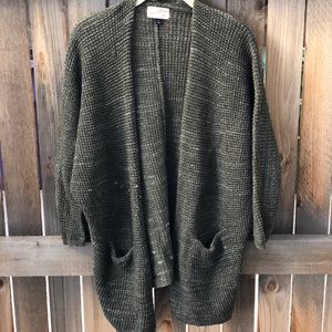 Forest green knit cardigan, slightly worn!